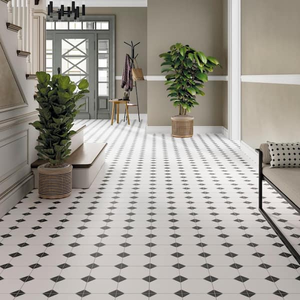 Canterbury Black 13 in. x 13 in. Porcelain Floor and Wall Tile (10.44 sq. ft. /Case)