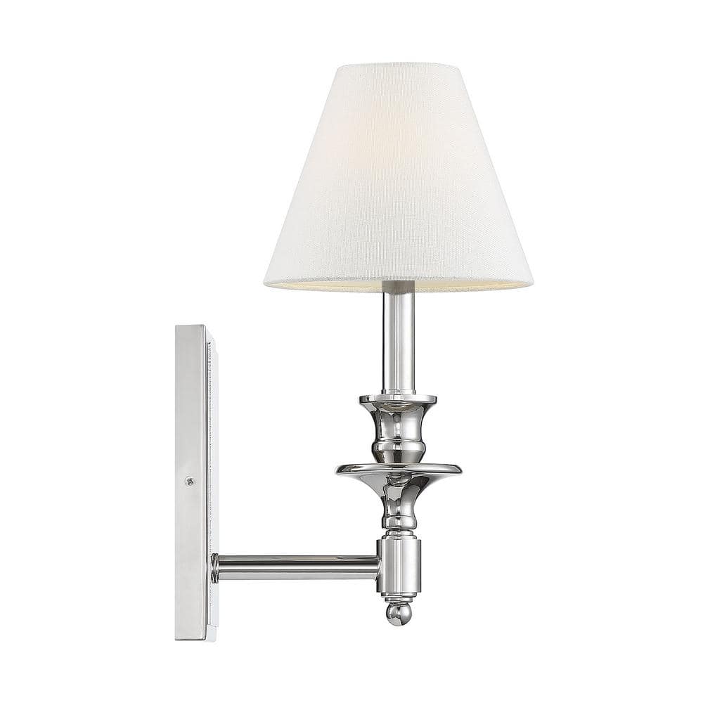 Washburn Polished Nickel 7"x15" Traditional Vanity Sconce
