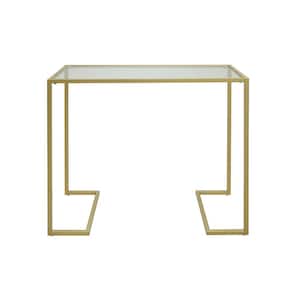 Monaco 38 in. Gold Standard Rectangle Glass Console Table