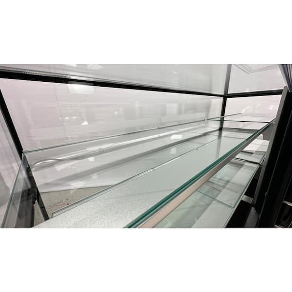 4' Silver Extra Vision Aluminum Display Case with LED Lighting - Tempered  Glass Finish