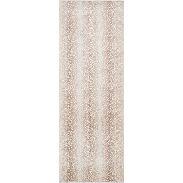Livabliss Pablo Camel/Light Gray Animal Print 3 ft. x 7 ft. Indoor Runner Area Rug