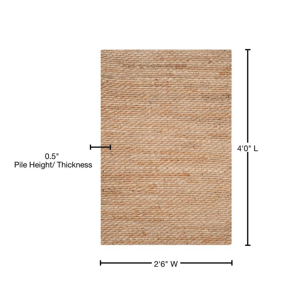 Natural Fiber Hand Woven Jute Area Rug 2'6" x 4'