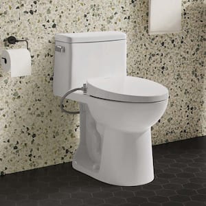 Aqua Non-Electric Bidet Seat for Elongated Toilet in Glossy White