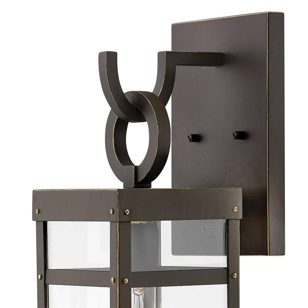 Rustic Industrial Oil Rubbed Bronze Outdoor Sconce with Clear Glass