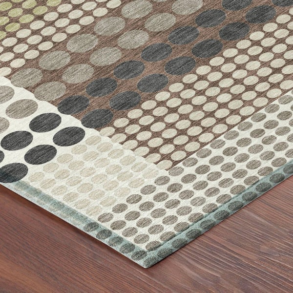 Chantille Machine Washable Indoor/Outdoor Abstract ACN2445 Taupe 9 ft. x 12 ft. Area Rug