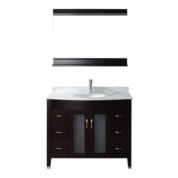Studio Bathe Alba 42 in. Vanity in Chai with Marble Vanity Top in Chai and Mirror