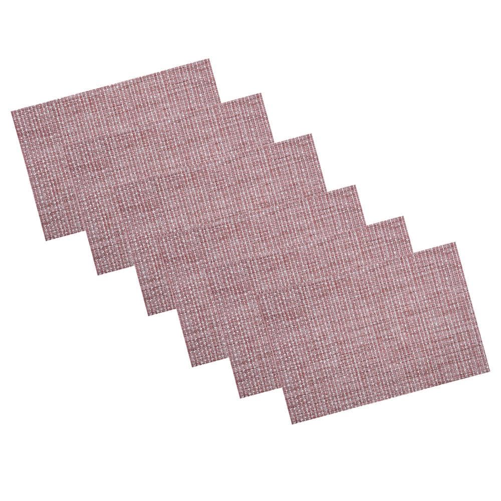 EveryTable 18 in. x 12 in. Christmas Red & Silver Tinsel PVC Placemat (Set of 6) price history on PriceWatchPro