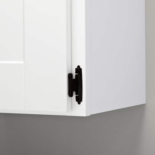 5 Pair Face Frame Variable Overlay Self-Closing Matte Black Cabinet Hinge (10 Pieces)