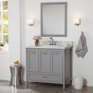 Claxby 36 in. W x 34 in. H x 21 in. D Bath Vanity Cabinet Only in Sterling Gray
