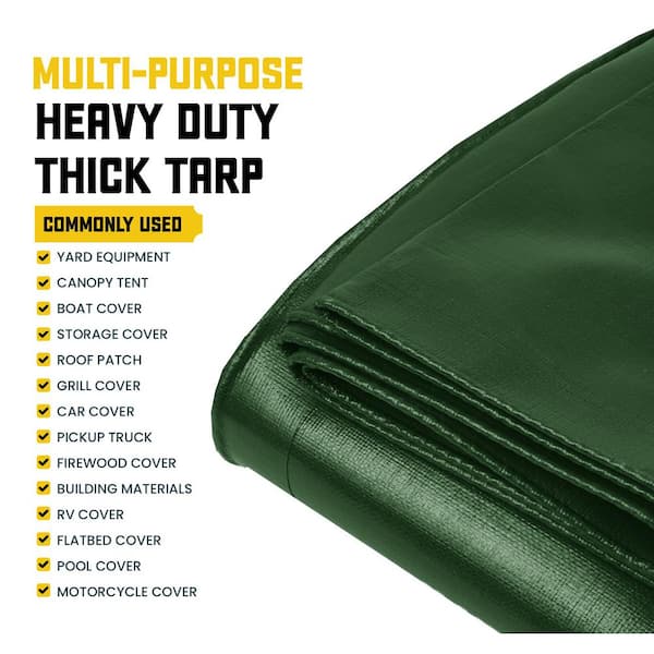 CORE TARPS 20 ft. x 30 ft. Green/Black 20 Mil Heavy Duty