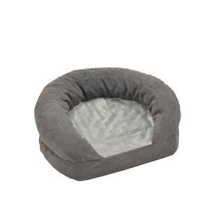 Ortho Bolster Sleeper Small Gray Velvet Dog Bed