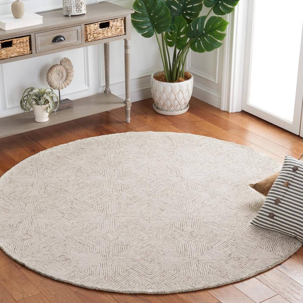 Abstract 4 ft. x 4 ft. Round Gray/Ivory Chevron Medallion Area Rug price history on PriceWatchPro
