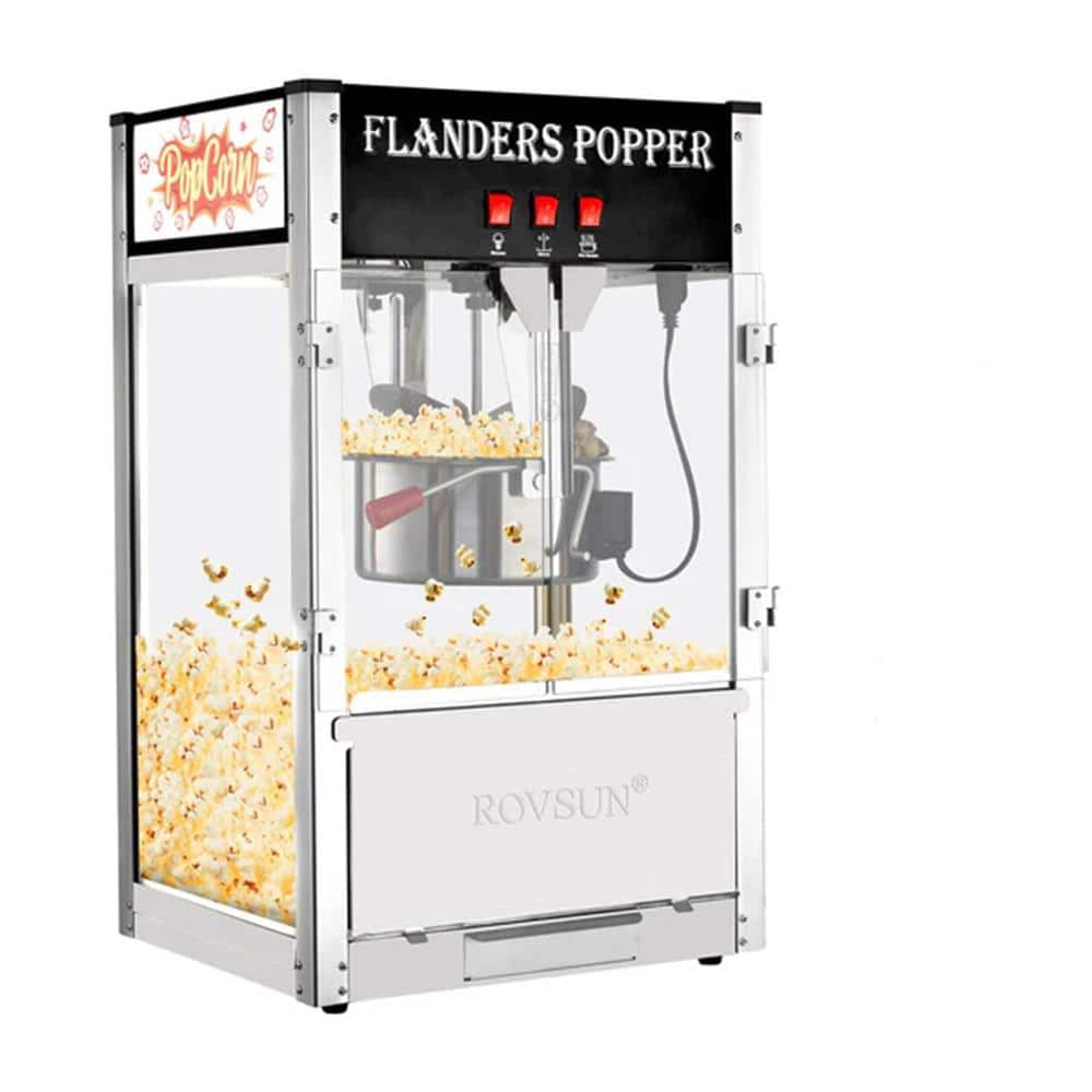 1600W 120V 16oz Black Kettle Popcorn Machine Maker Countertop