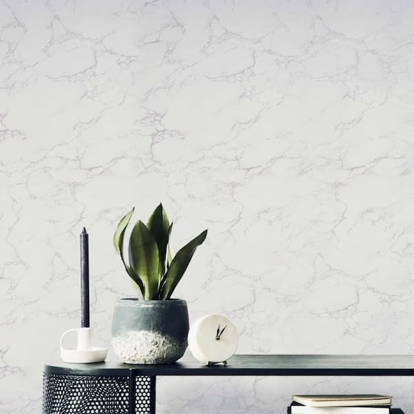 Textured White Peel and Stick Wallpaper Roll Self-Adhesive Matte Marble Contact Paper Wrap Vinyl (Cover 36 sq. ft.)