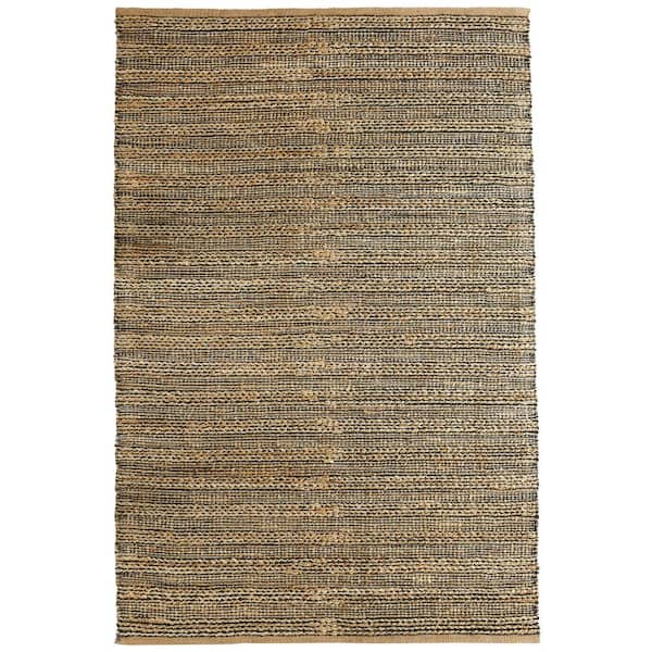 Unbranded Gray/Tan 5 ft. x 7 ft. 9 in. Natural Jute and Chenille Handwoven Area Rug