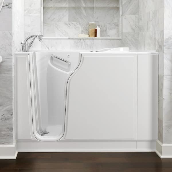 Gelcoat Value Series 52 in. x 30 in. Left Walk-In Whirlpool and Air Bathtub in White
