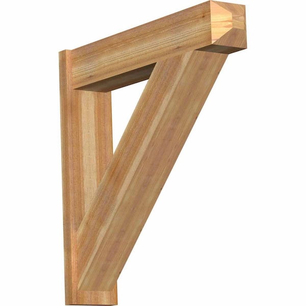 Ekena Millwork 8 in. x 38 in. x 38 in. Western Red Cedar Traditional Craftsman Rough Sawn Outlooker
