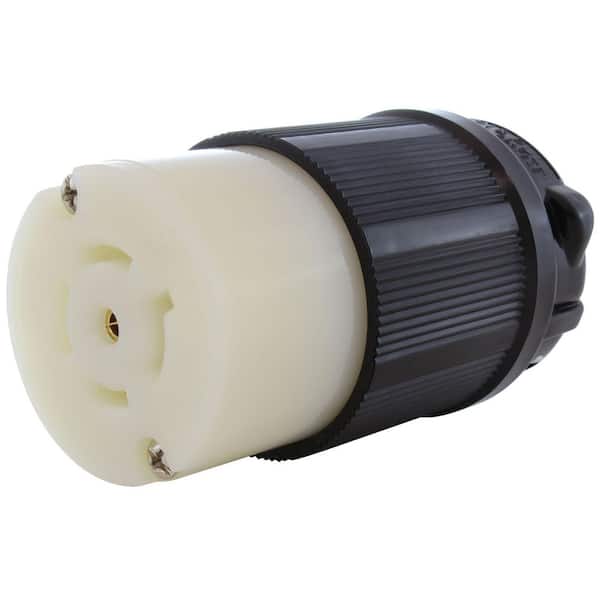 NEMA L22-20R 20A 3-Phase Y 277/480V 5-Prong Locking Female Connector with UL, C-UL Approval in Black
