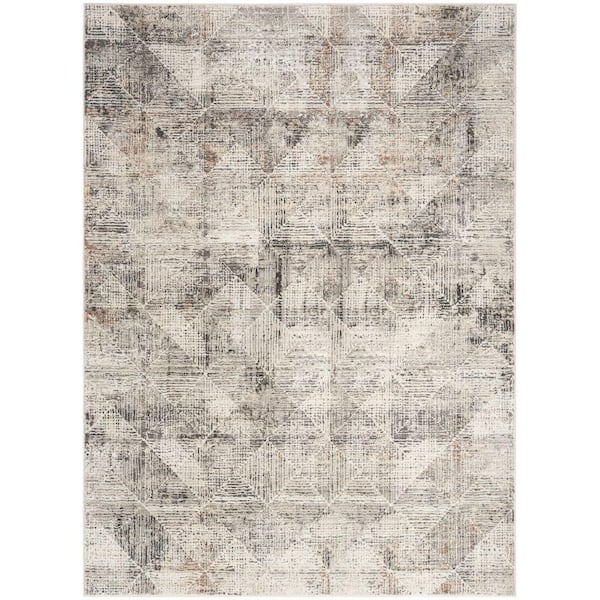 Eco-Friendly Ivory Multicolor 9 ft. x 12 ft. Abstract Contemporary Area Rug
