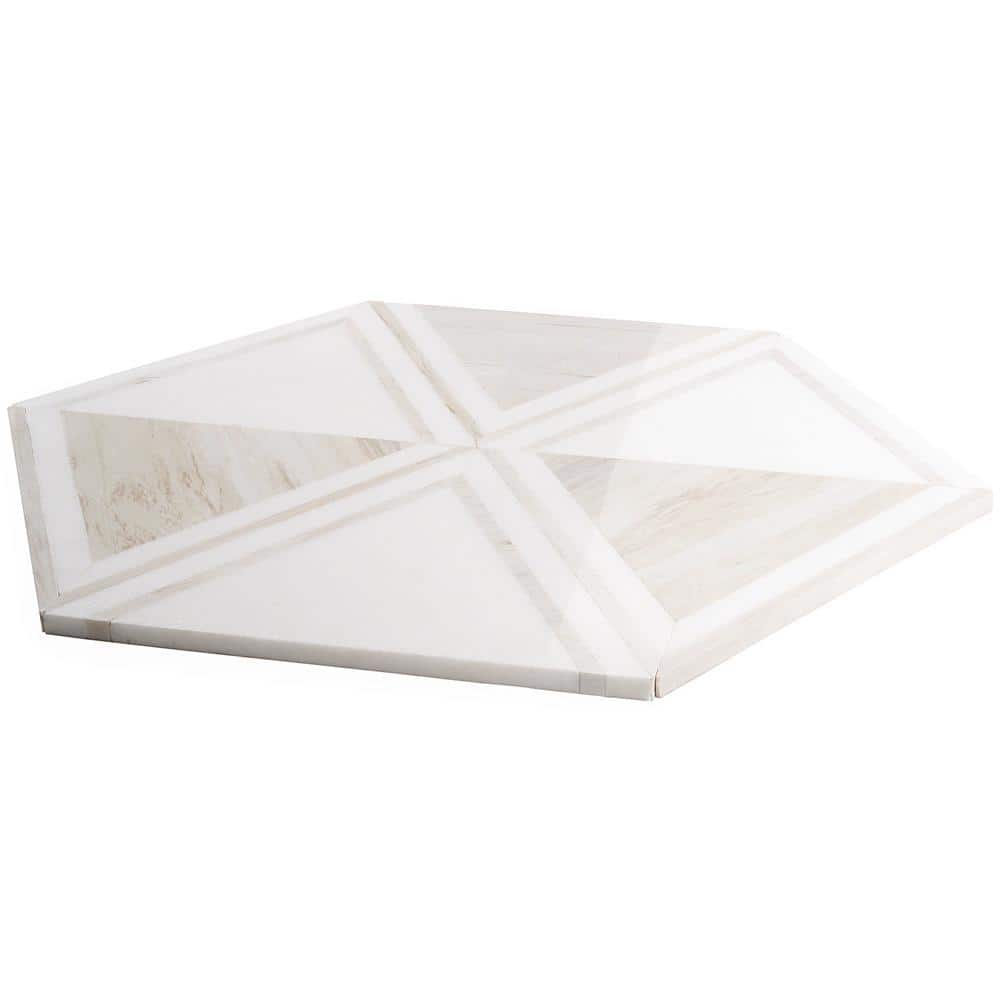 Bernini Beige Polished Porcelain and Marble Mosaic Tile