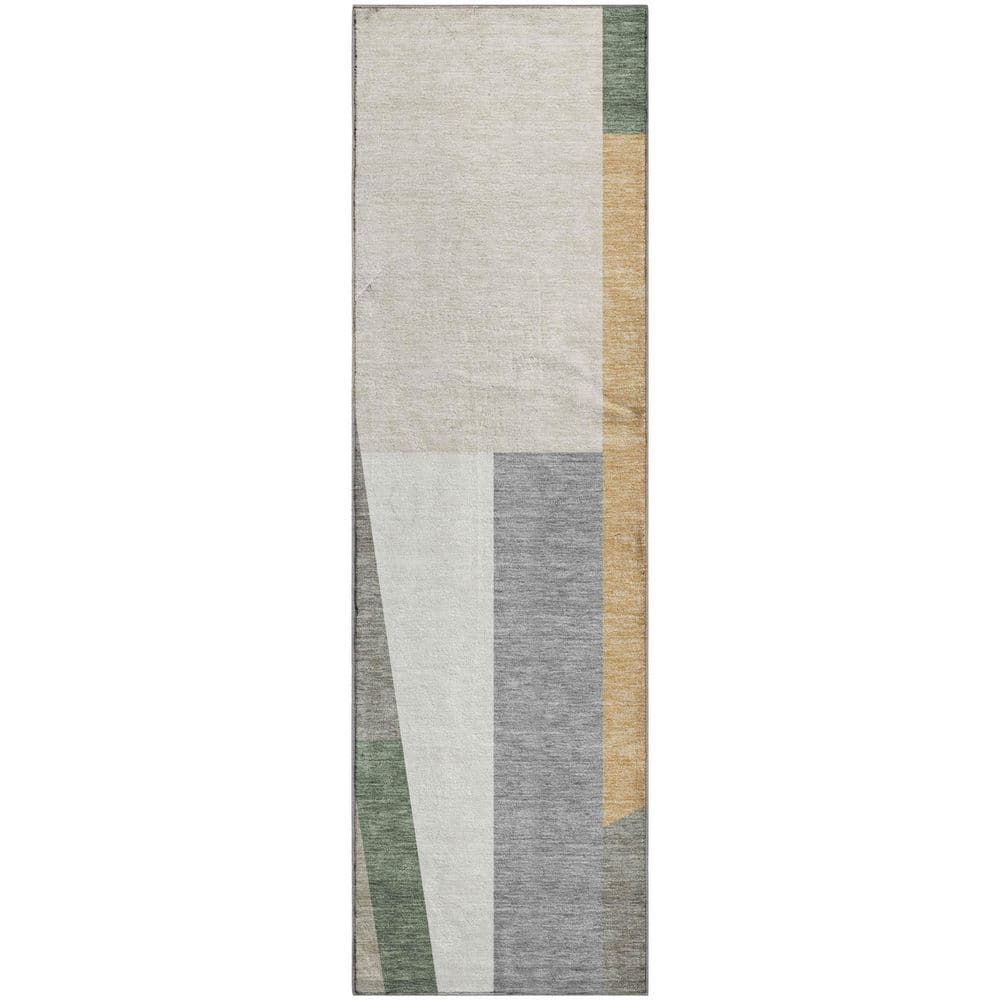 Mayfield Premium Machine Washable Abstract AMF2446 Taupe 2 ft. x 7 ft. Runner Rug price history on PriceWatchPro