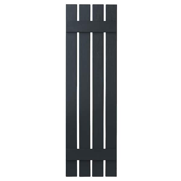 Ply Gem 16 in. x 51 in. Polypropylene Plastic 4-Board Open Board and Batten Shutters Pair in Dark Spruce