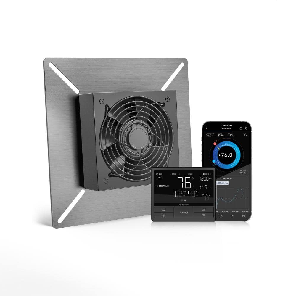 Airtitan T3 120 CFM Indoor Wall Mount Crawlspace Basement Ventilator Exhaust Fan Temperature and Dehumidistat Controller