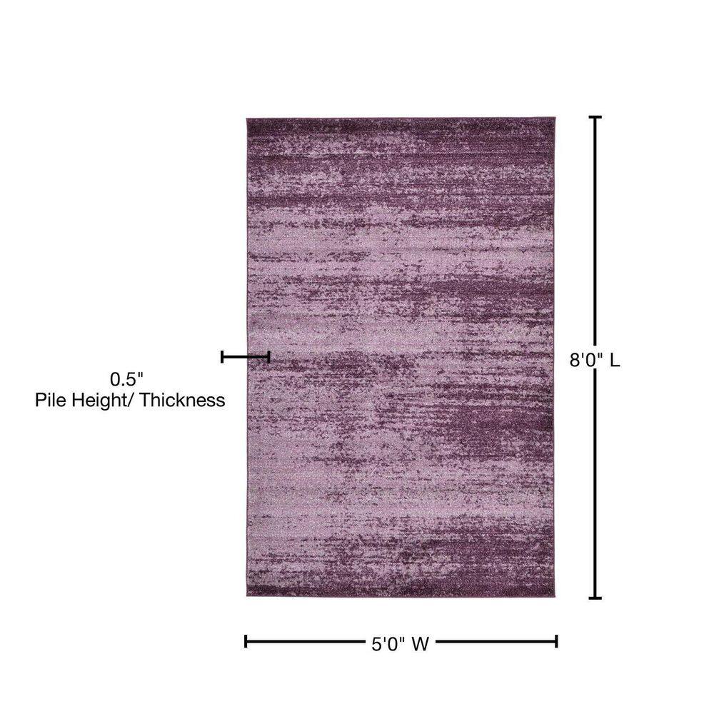 Violet Gradient Low Pile Rectangular Area Rug