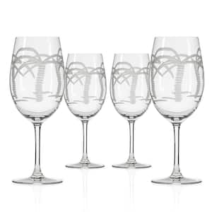 Palm Tree 18 oz. Clear All Purpose Wine (Set of 4)