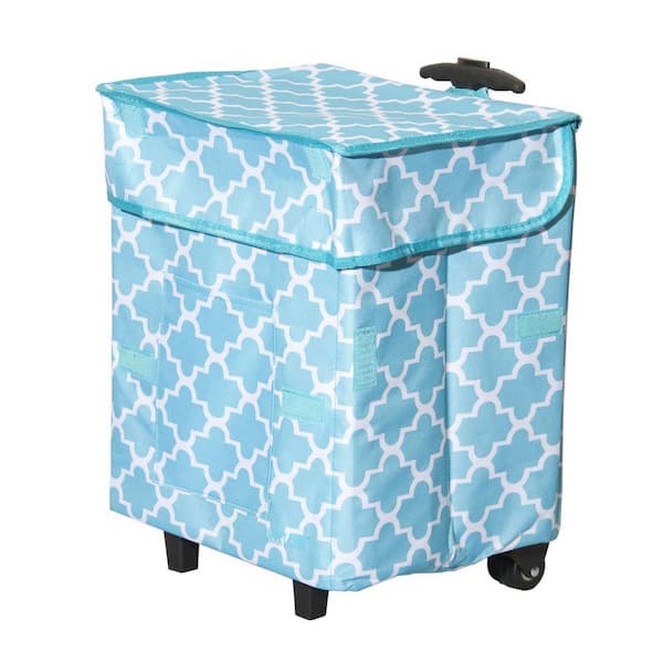 SMART CART Trendy Collapsible Roller Utility Basket, Moroccan
