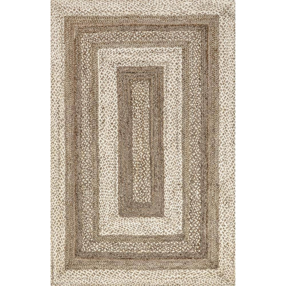 Superior Braided Jute Neutral Indoor Oval Area Rug, 8' x 11