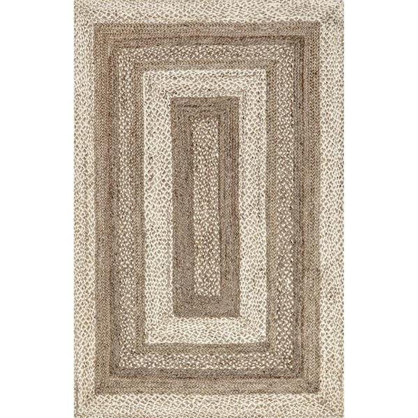 NuLOOM Charlene Natural 8 Ft. X 10 Ft. Solid Jute Area Rug TAJT14A-8010 ...