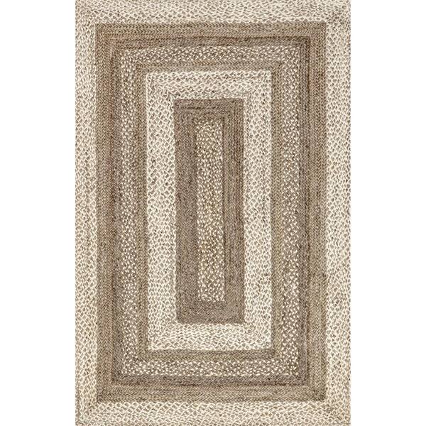 thumbnail image 2 of NuLOOM Contemporary Bordered Jute Area Rug - Natural Grey, Machine Made In India 2 of 9