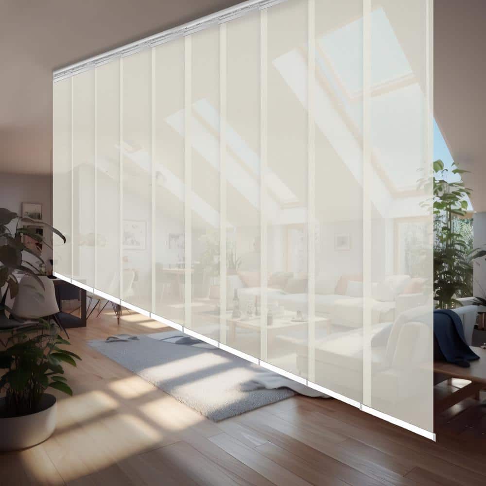 Ashy Mesh 120 in. to 218 in. W x 94 in. L Adjustable 10-Panel Satin Nickel Double Rail Panel Track with 23.5 in. Slates price history on PriceWatchPro