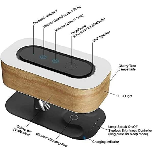 Led wireless charging speaker kp-542 change colors