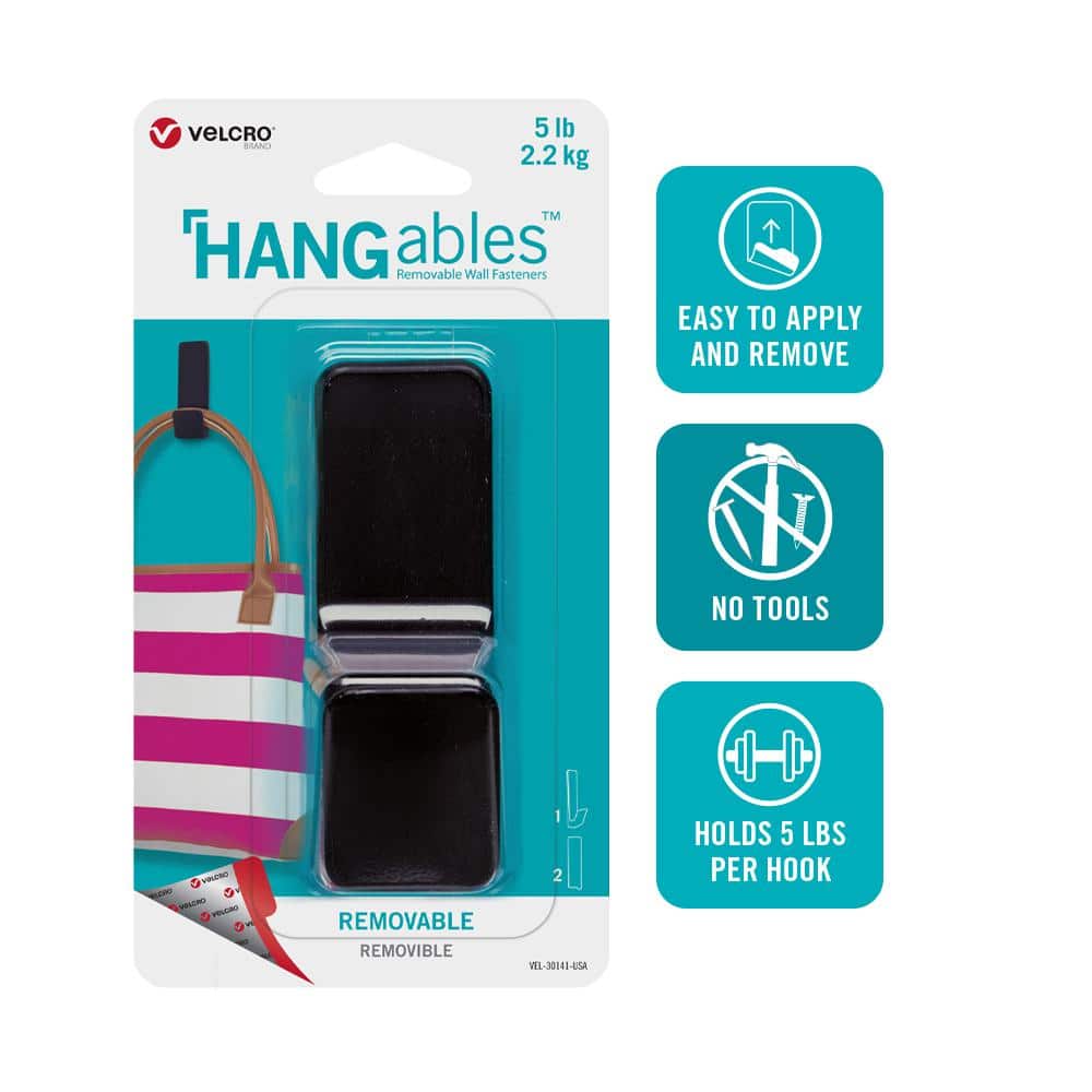 VELCRO HANGables Large Removable Hook in Black VEL30141USA The Home Depot
