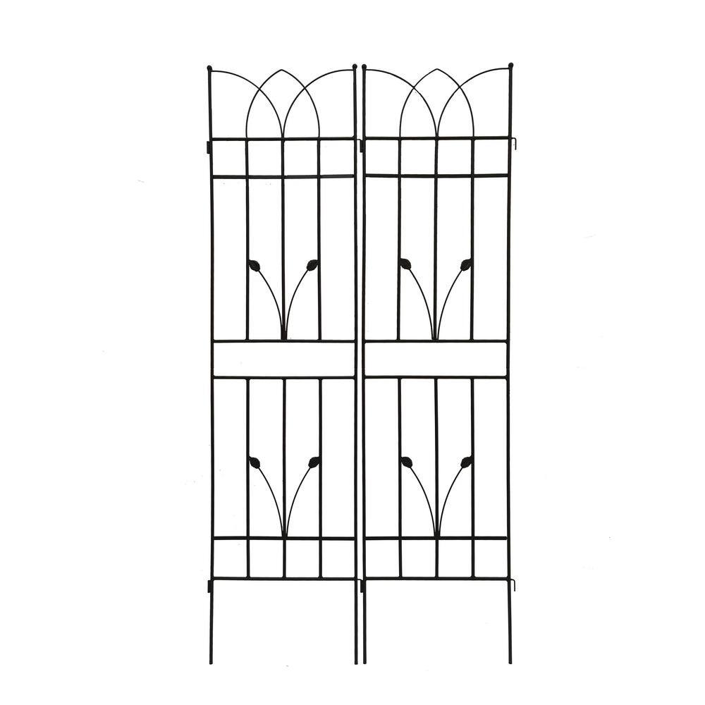 71 in. Metal 2 Pack Garden Trellis in Black price history on PriceWatchPro