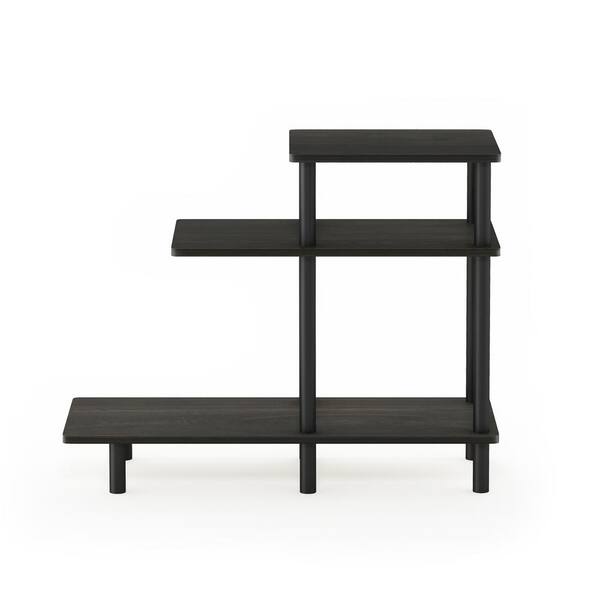 Furinno Turn-N-Tube Espresso 3-Tier Sofa Side Table 18127EX/BK