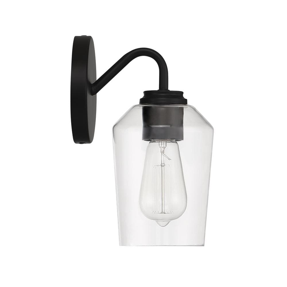 Flat Black Outdoor Cylinder Wall Sconce