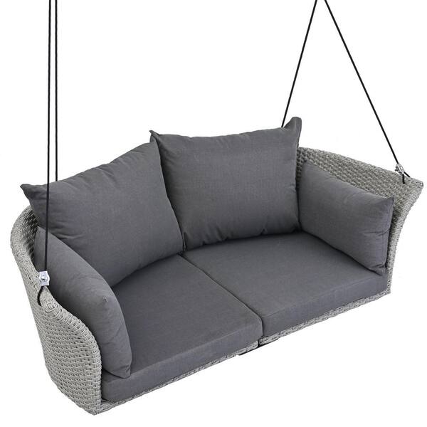 ⑦フィン  様  ♡swing♡light gray Harper & Bright Designs 2-Person Gray Wicker Porch Swing