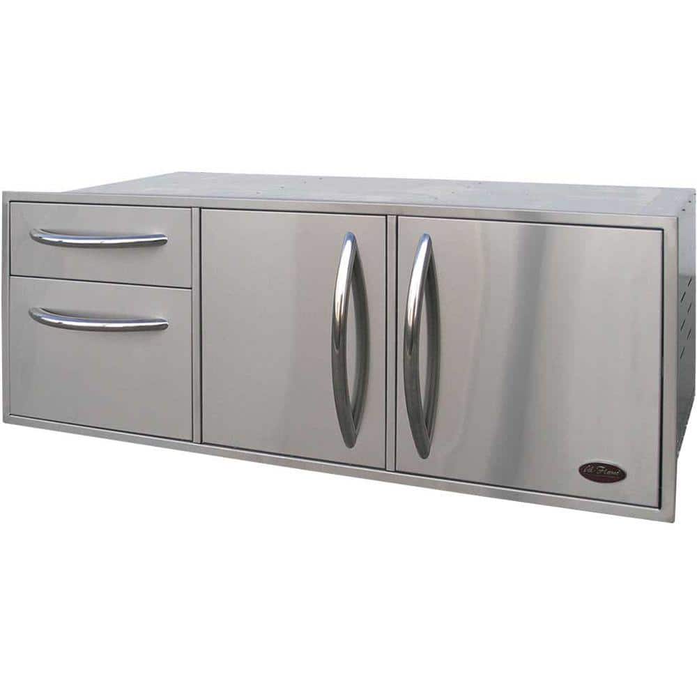 Cal Flame 52.5 in. Wide Outdoor Kitchen Stainless Steel Complete Utility  Storage Set BBQ07909 - The Home Depot