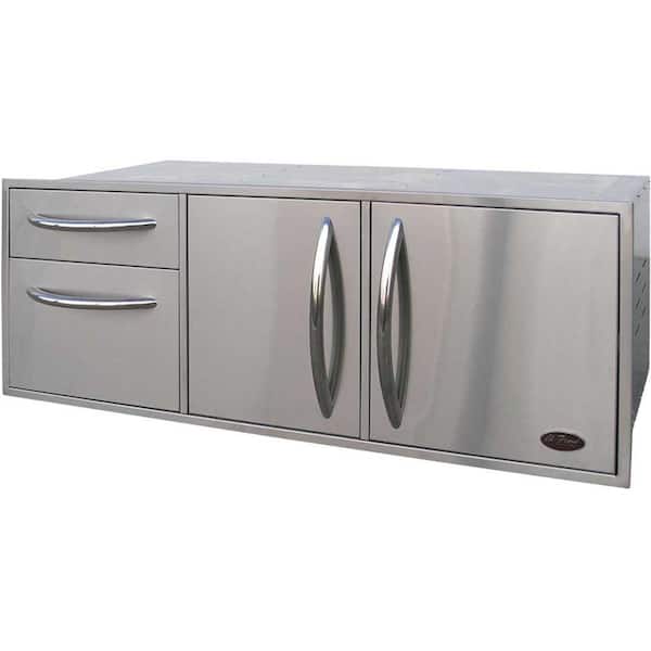 Cal Flame 52.5 in. Wide Outdoor Kitchen Stainless Steel Complete Utility Storage Set