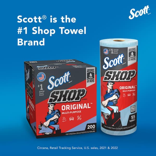 Scott Blue Pop-Up Box Shop Towels (200/Box) 75190 - The Home Depot