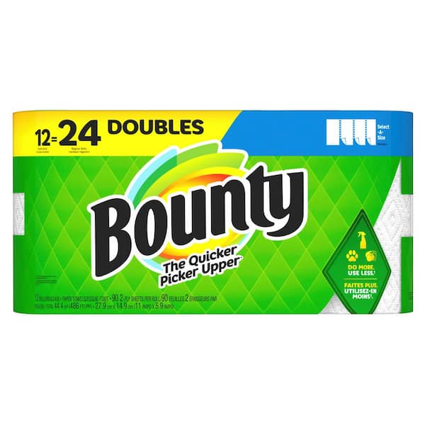 Bounty White, Select-A-Size Paper Towels (12 Double Rolls)