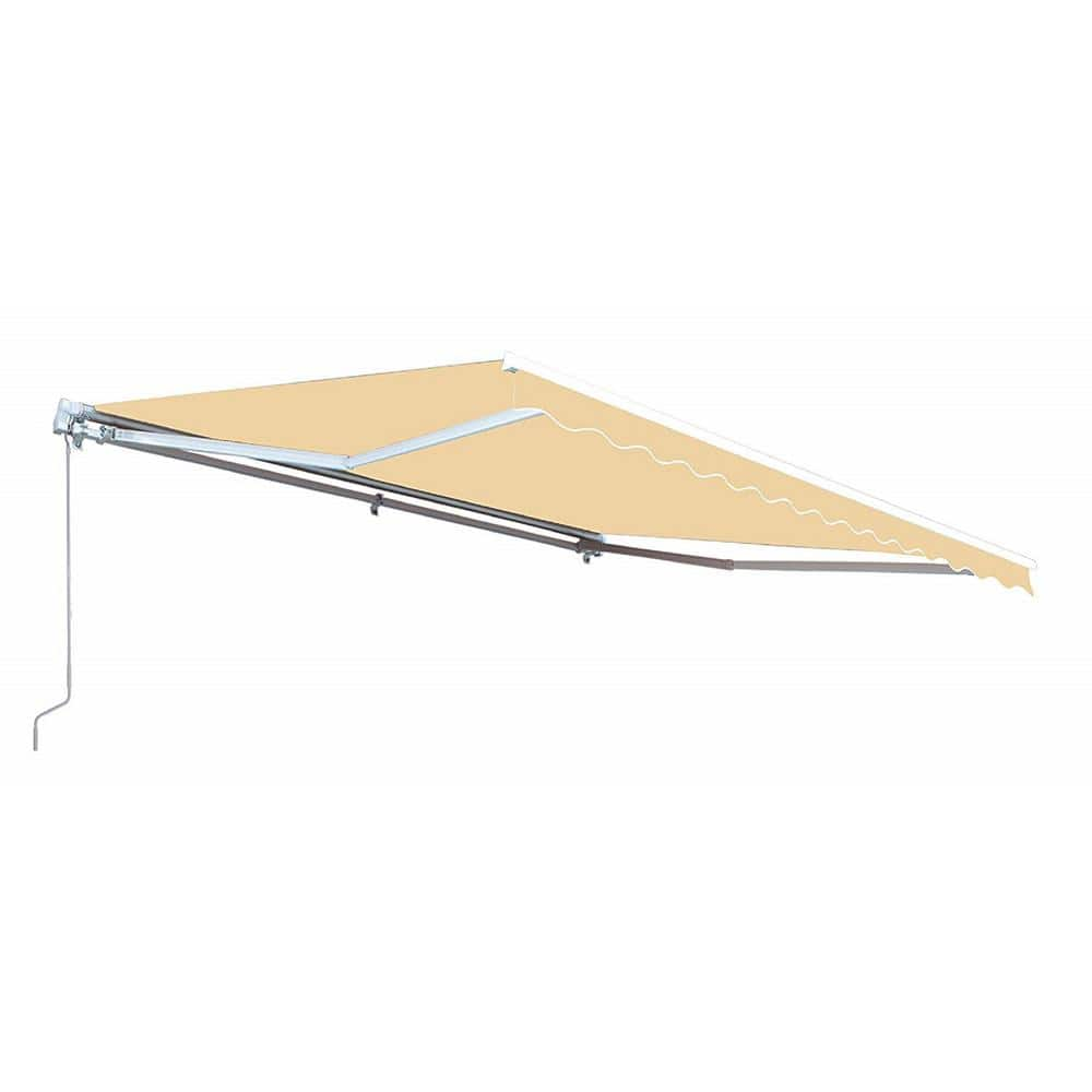 Aleko 16 Ft Motorized Retractable Awning 120 In Projection In Ivory