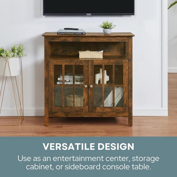 Convenience Concepts Big Sur 36 in. Barnwood Wood TV Stand Fits