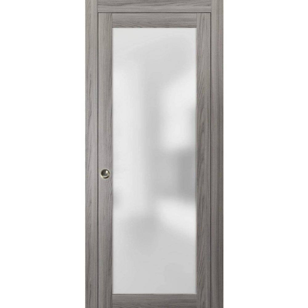 Sartodoors 42 in. x 96 in. 1 Panel Ginger Ash Finished Solid Wood