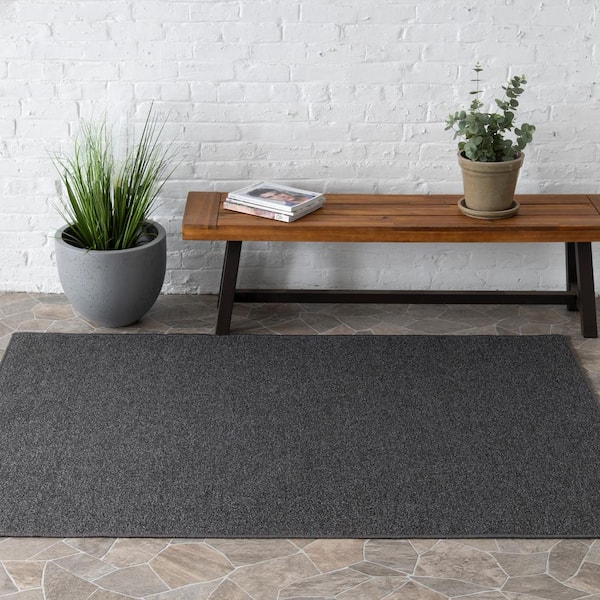5 ft. x 7 ft. Gray Solid Color Area Rug