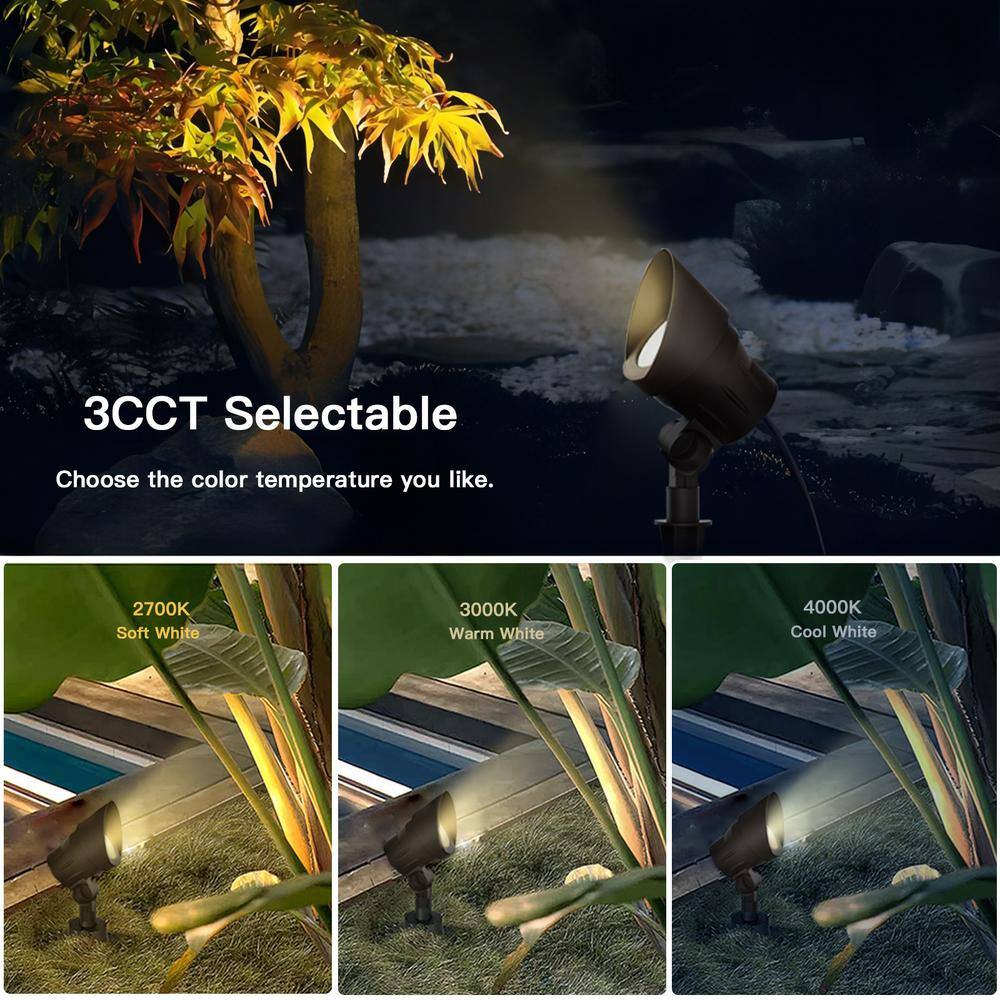 Bronze 4-Pack Low Voltage LED Landscape Spotlights