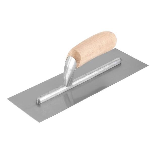 QEP 4-1/2 in. x 11 in. No-Notch Finishing Trowel with Wood Handle